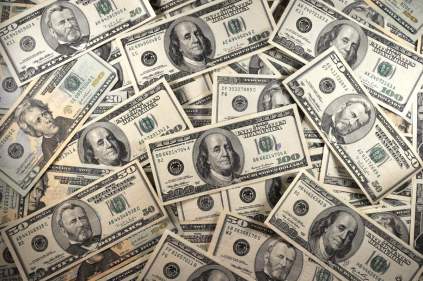 US Currency is seen in this January 30,